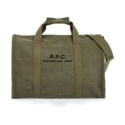 A.p.c. Canvas Tote Bag med Logo Print Beige, Herr