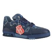 Louis Vuitton Begränsad upplaga Blå Denim Trainer x Nigo Blue, Herr