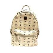 MCM Pre-owned Pre-owned Tyg ryggsckar White, Dam