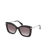 Max Mara Shiny Black Gradient Smoke Solglasögon Black, Dam