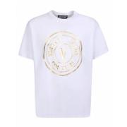 Versace Guldlogga Vit T-shirt Normal Passform White, Herr