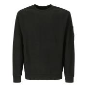 C.p. Company Diagonal Fleece Crew Neck Sweatshirt Black, Herr