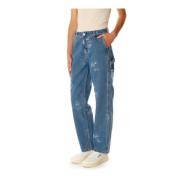 Carhartt Wip Utility Straight Fit Jeans Blue, Dam