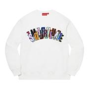 Supreme Exklusiv Stacked Crewneck Fleece White, Herr