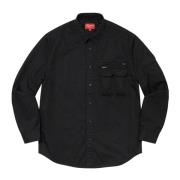 Supreme Svart Multi Pocket Twill Skjorta Black, Herr