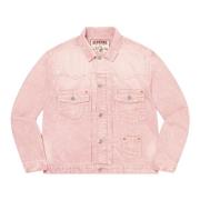 Supreme Begränsad upplaga Denim Trucker Jacket Pink Pink, Herr