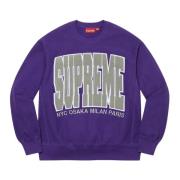 Supreme Begränsad Upplaga Städer Arc Crewneck Lila Purple, Herr