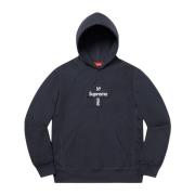 Supreme Begränsad upplaga Cross Box Logo Hoodie Navy Blue, Herr