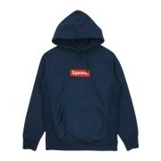 Supreme Begränsad upplaga Box Logo Hoodie Navy Blue, Herr