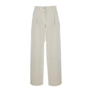 Brunello Cucinelli Vita Baggy Fit Jeans med Bältesöglor White, Dam