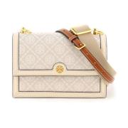 Tory Burch Monogram Jacquard Axelväska Beige, Dam