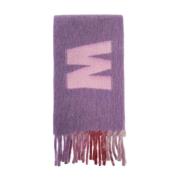 Marni Maxi Logo Ull Mohair Halsduk Purple, Dam