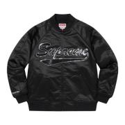 Supreme Begränsad upplaga Sequin Logo Varsity Jacket Black, Herr