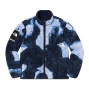 Supreme Blekta Denim Print Fleecejacka Blue, Herr