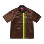 Supreme Satin Zip Up Work Shirt Brown Brown, Herr