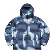 Supreme Blekt Denim Print Nuptse Jacka Blue, Herr