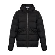 Stone Island Svart Vadderad Quiltad Kappa Black, Herr