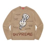 Supreme Exklusiv Ulltröja med Grafiska Applikationer Beige, Herr