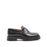 Maison Margiela Svarta platta skor Slip-On stil Black, Herr