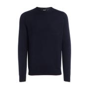 Dondup Blå Ull Crewneck Tröja Blue, Herr