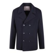 Herno Dubbel Resort Pea Coat Blue, Herr