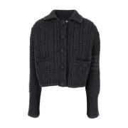 Thom Browne Chunky Links Polo Cardigan Jacket Gray, Dam