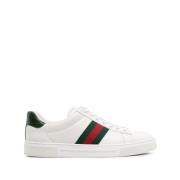 Gucci Vita Läder Web-Stripe Sneakers White, Dam
