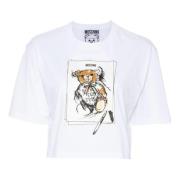 Moschino Tryckta Crewneck T-shirts och Polos White, Dam