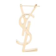 Saint Laurent Gold Brass Chunky Monogrammed Earring Yellow, Dam