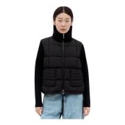 Moncler Quiltad Zip-Up Cardigan Black, Dam