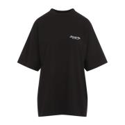 Balenciaga Tvättad Svart Vit T-shirt Black, Dam