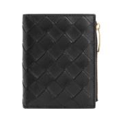 Bottega Veneta Bi-fold Plånbok med Dragkedja Black, Dam