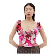 Vivienne Westwood Grafisk Jacquard Crop Top Multicolor, Dam