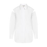 Alexander McQueen Vit Bomullsskjorta med Utskärningar White, Dam