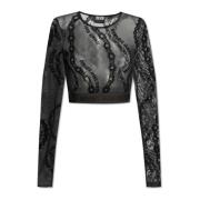 Versace Jeans Couture Topp med logotyp Black, Dam