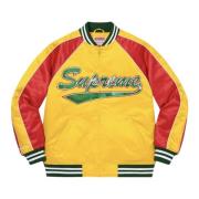 Supreme Begränsad upplaga Sequin Logo Varsity Jacket Yellow, Herr