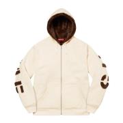 Supreme Faux Fur Fodrad Hoodie Beige, Herr