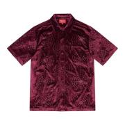 Supreme Spider Web Velvet Skjorta Burgundy Red, Herr