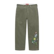 Supreme Begränsad upplaga Corduroy Chino Pant Green, Herr