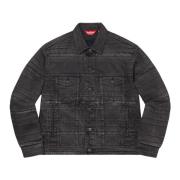 Supreme Lagerad Denim Truckerjacka Svart Black, Herr