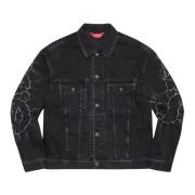 Supreme Begränsad upplaga Shibori Denim Trucker Jacket Black, Herr