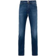 Jacob Cohën Blå Broderad Slim Fit Denim Jeans Blue, Herr