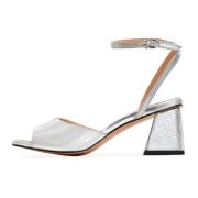 Cesare Gaspari Jewel Block Heels Sandals Aurora Gray, Dam