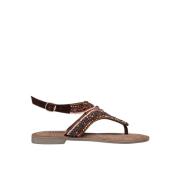 Alma EN Pena Färgglad pärlplatt sandal Brown, Dam