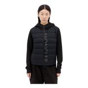 Moncler Vadderad Zip-Up Cardigan Black, Dam