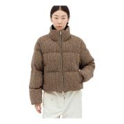 Moncler Kort Ullblandad Dunjacka Brown, Dam