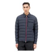 Moncler Quiltad Skjortjacka Matt Finish Blue, Herr