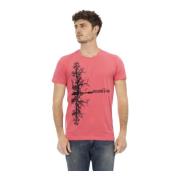 Trussardi Sommar Herr T-shirt med Logomönster Pink, Herr