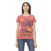 Trussardi Snygg Rosa Print T-shirt Pink, Dam