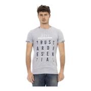 Trussardi Action T-shirt med Logomönster Gray, Herr